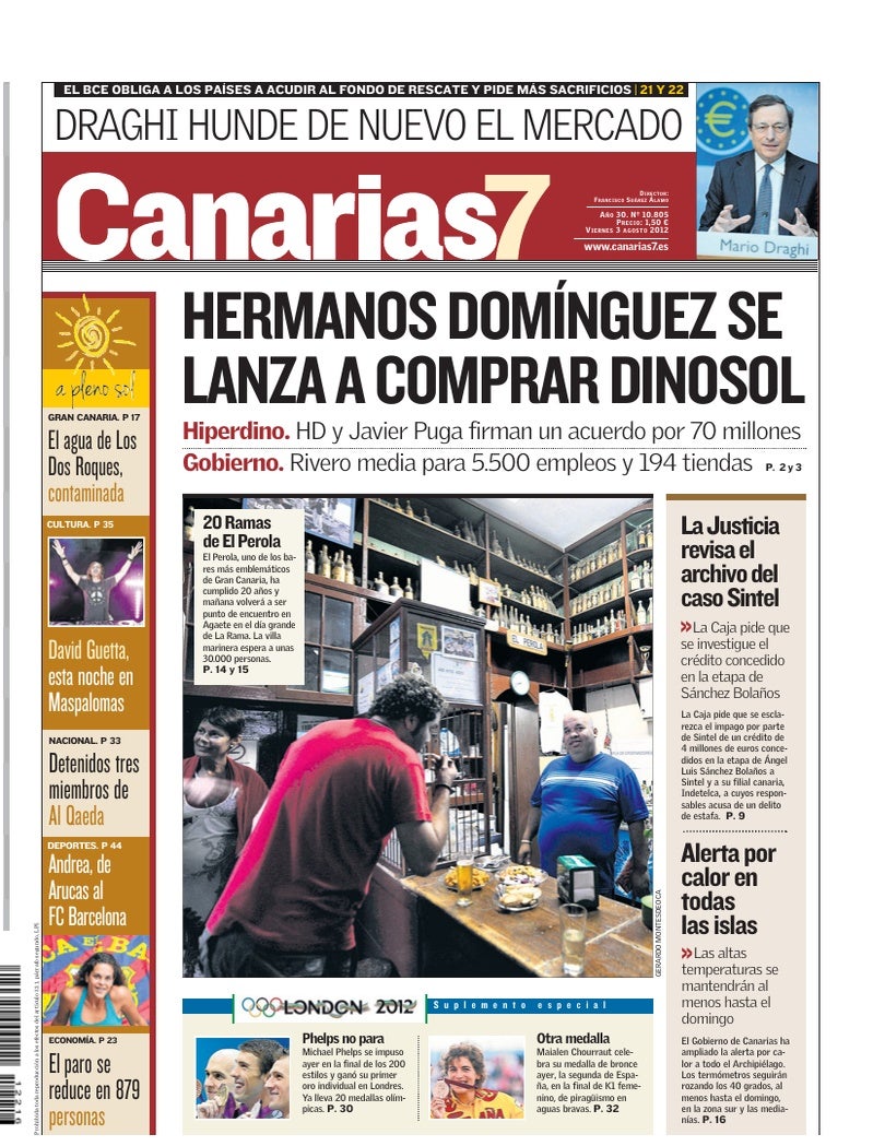 Portada Canarias7 03-08-2012