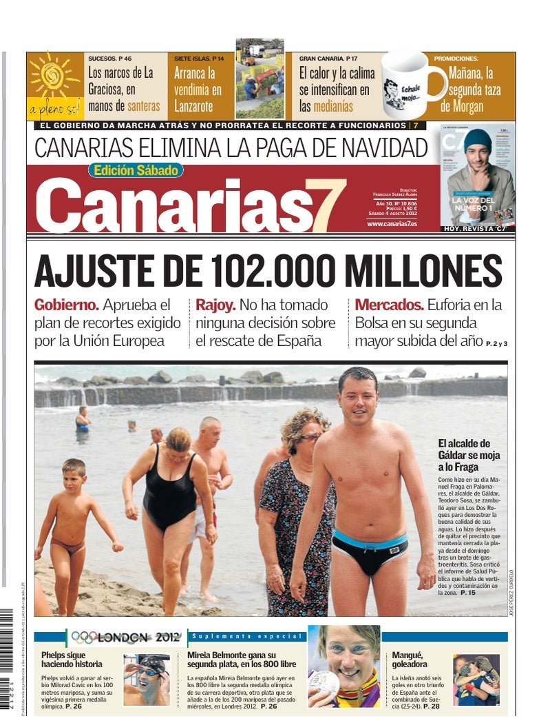 Portada Canarias7 04-08-2012