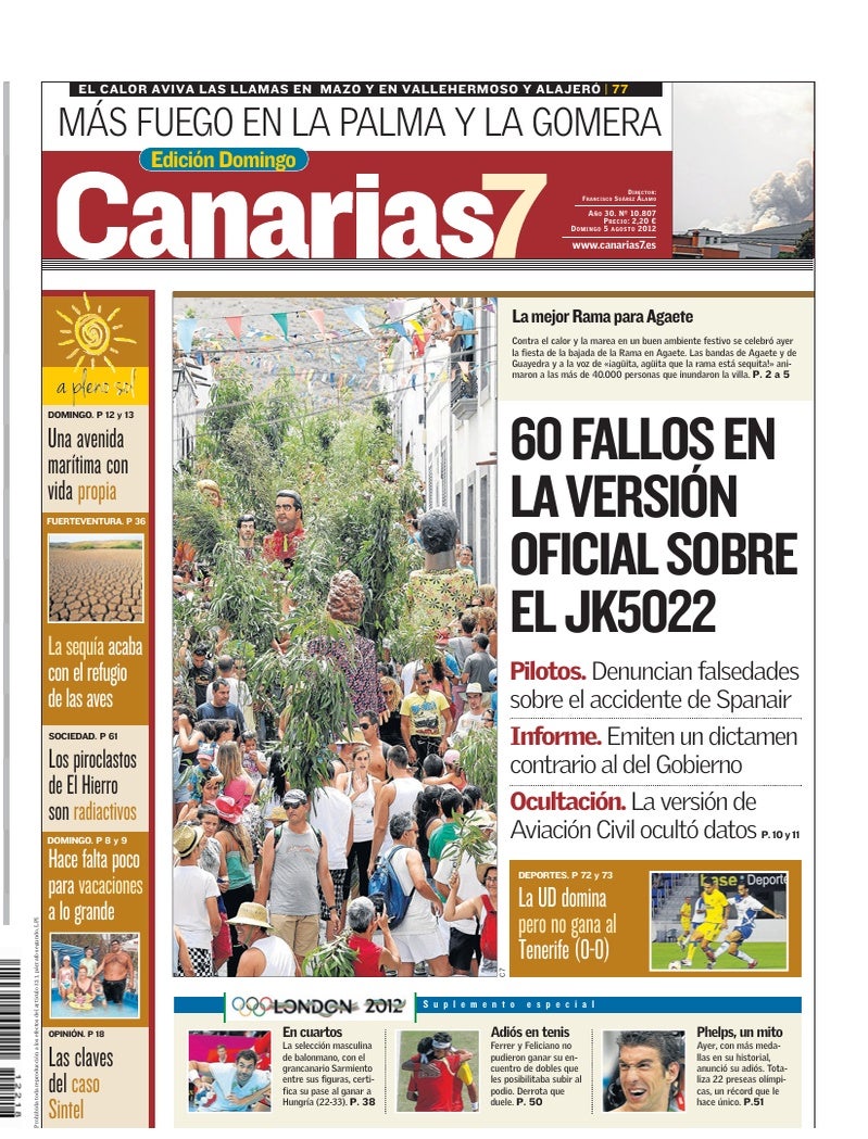 Portada Canarias7 05-08-2012