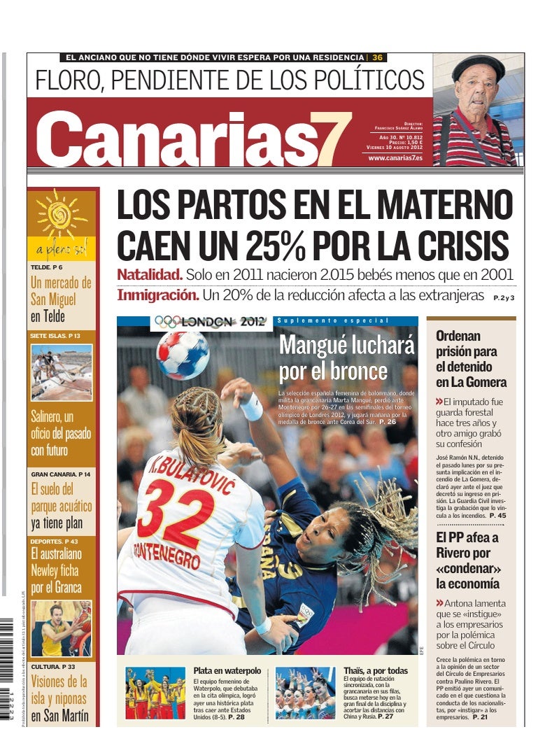 Portada Canarias7 10-08-2012