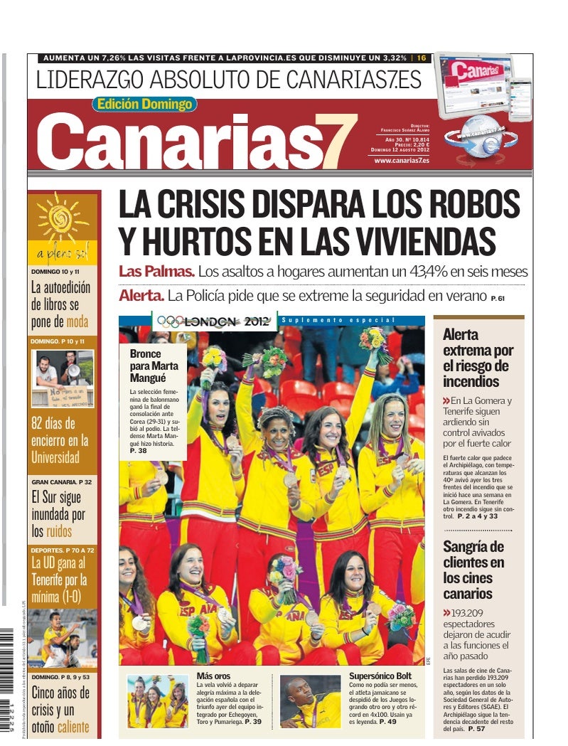 Portada Canarias7 12-08-2012