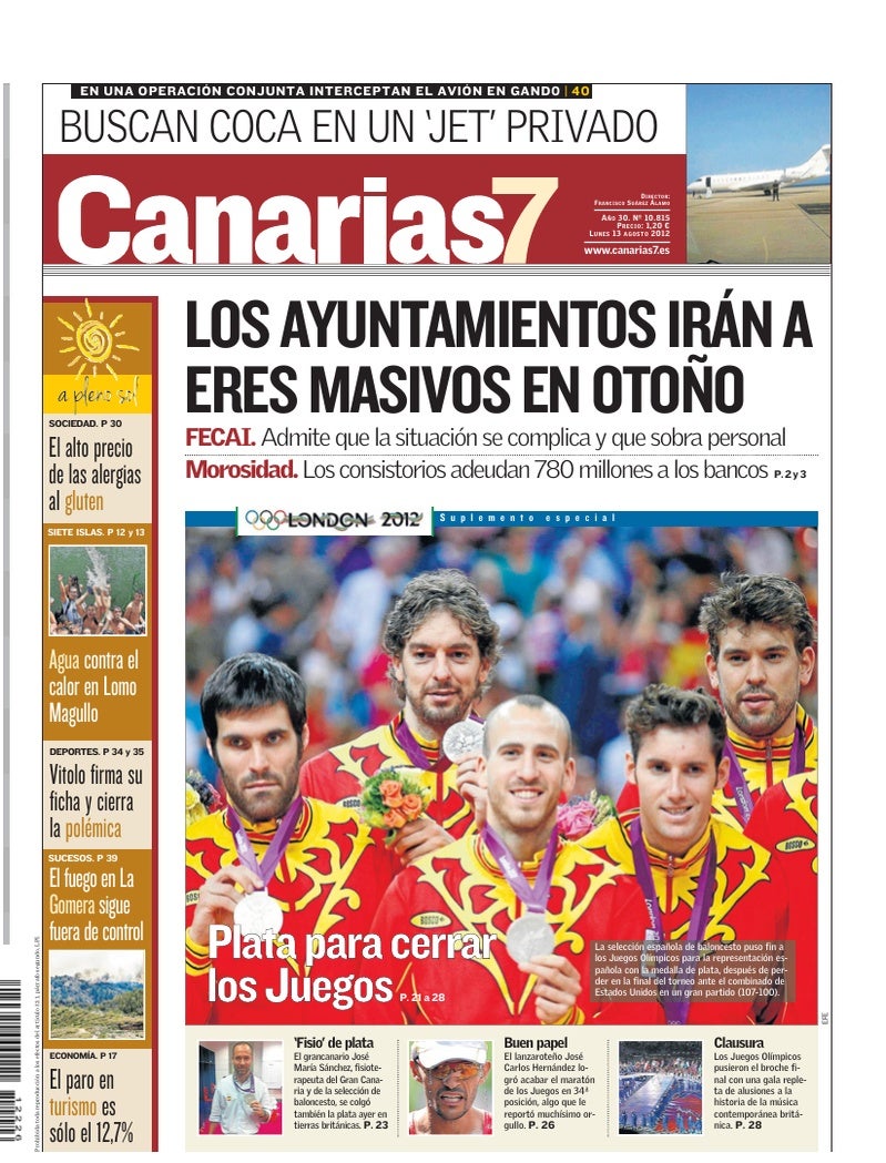 Portada Canarias7 13-08-2012