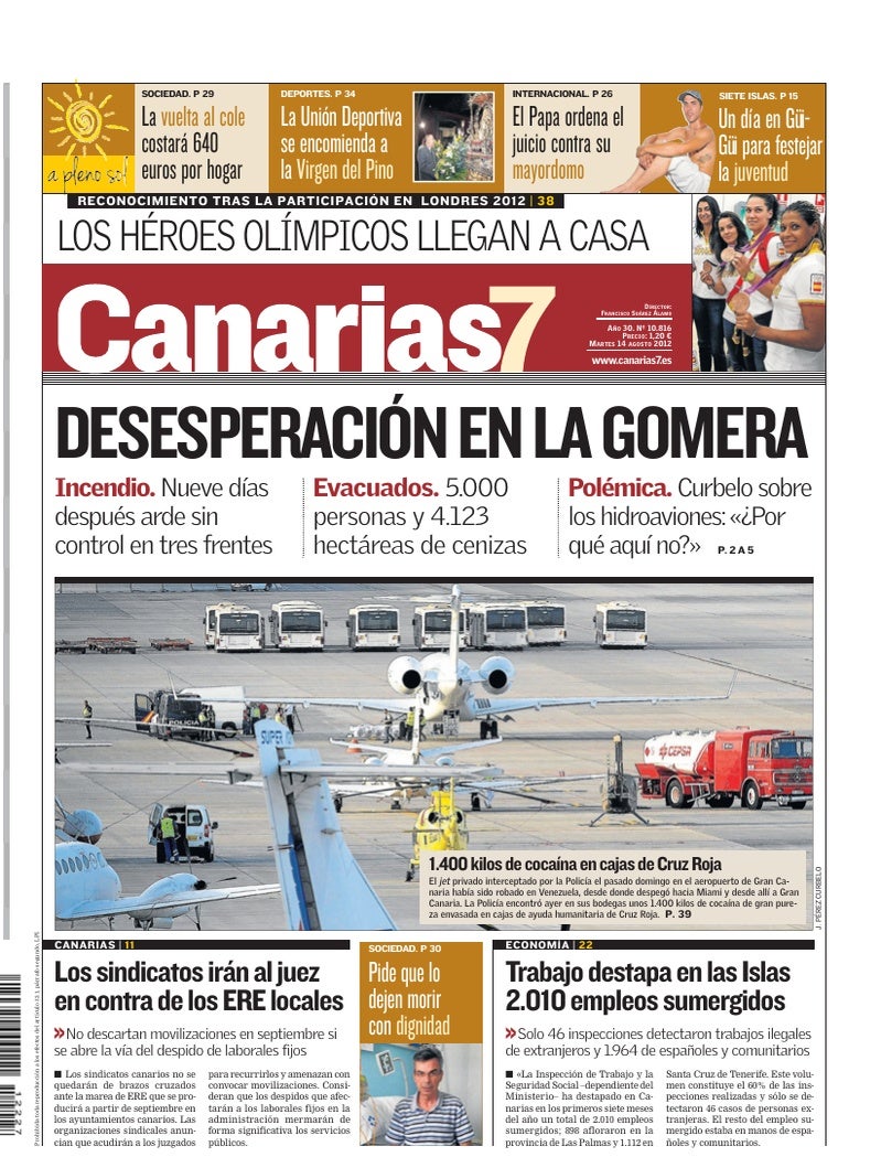 Portada Canarias7 14-08-2012