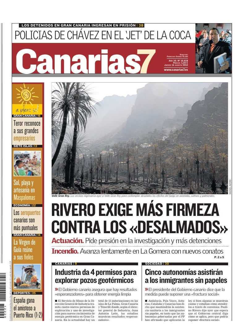 Portada Canarias7 16-08-2012