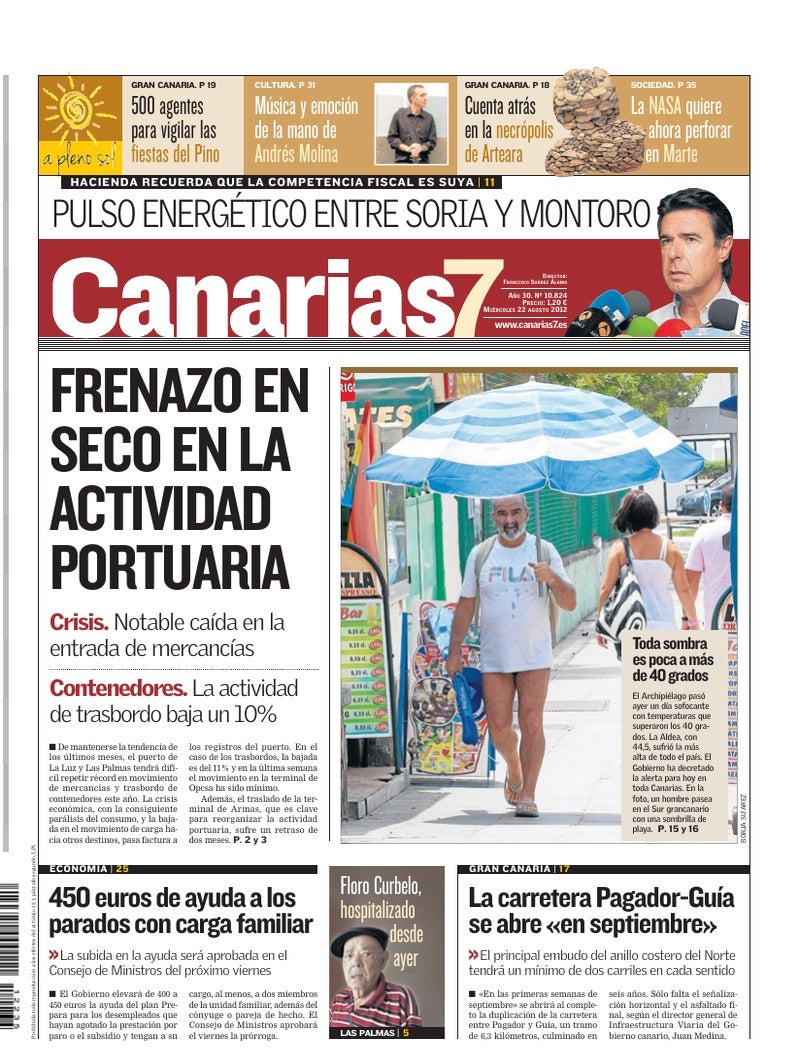 Portada Canarias7 22-08-2012