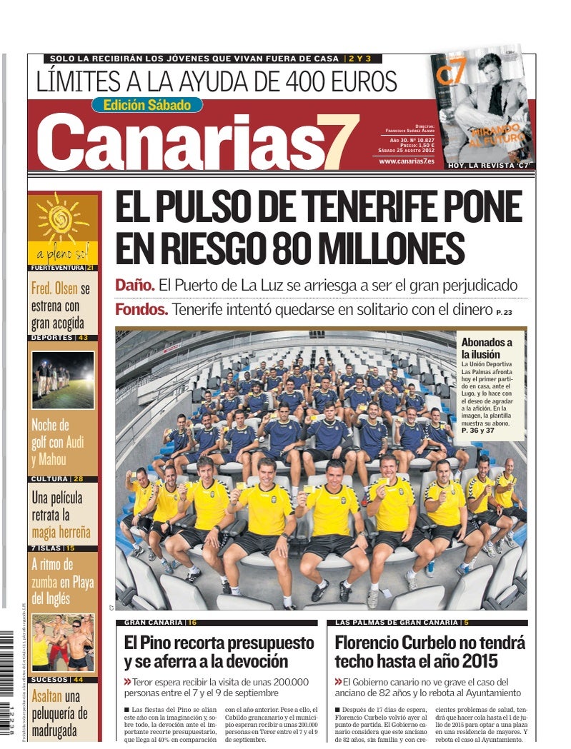 Portada Canarias7 25-08-2012