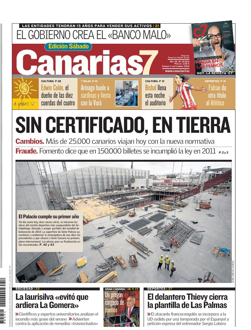 Portada Canarias7 01-09-2012