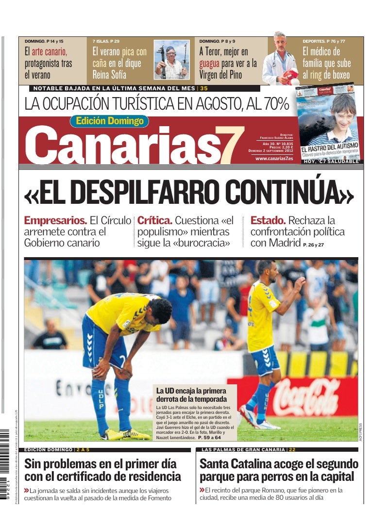 Portada Canarias7 02-09-2012