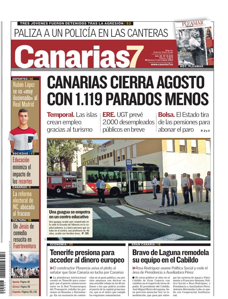 Portada Canarias7 05-09-2012