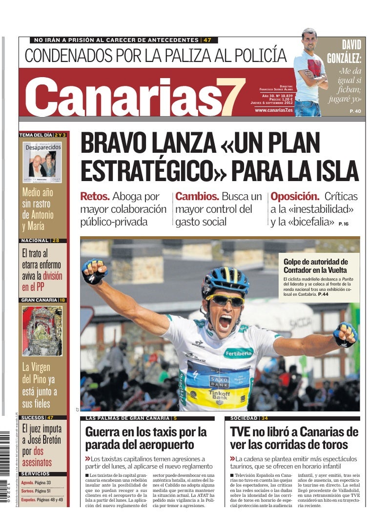 Portada Canarias7 06-09-2012