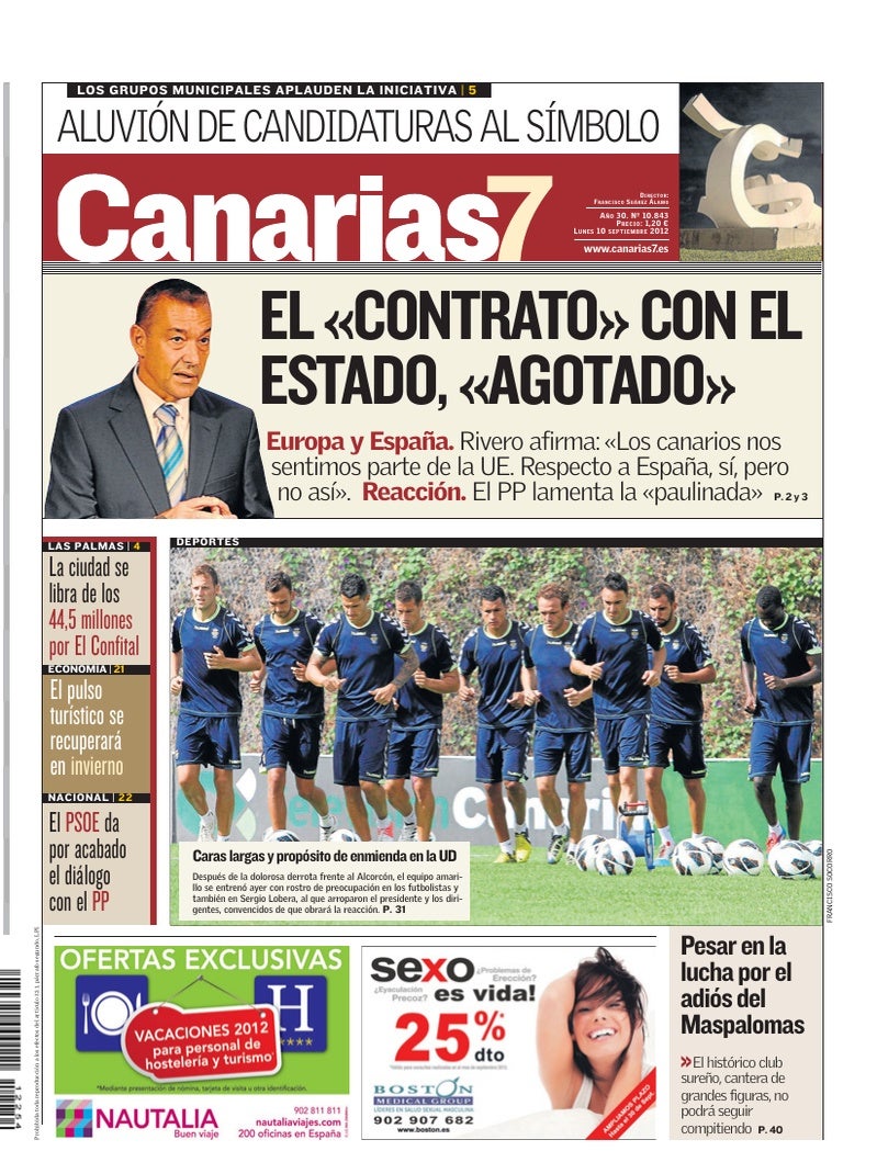 Portada Canarias7 10-09-2012