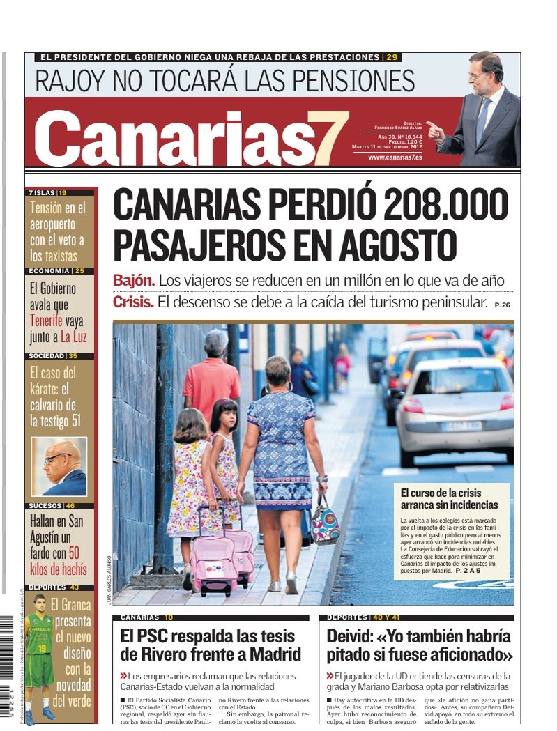 Portada Canarias7 11-09-2012