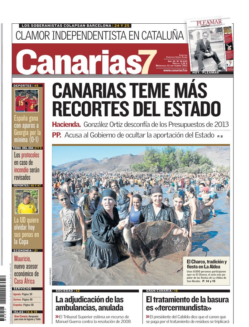 Portada Canarias7 12-09-2012