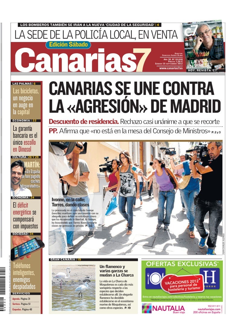 Portada Canarias7 15-09-2012