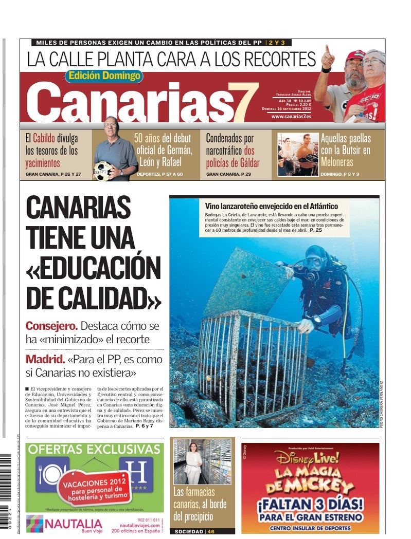 Portada Canarias7 16-09-2012