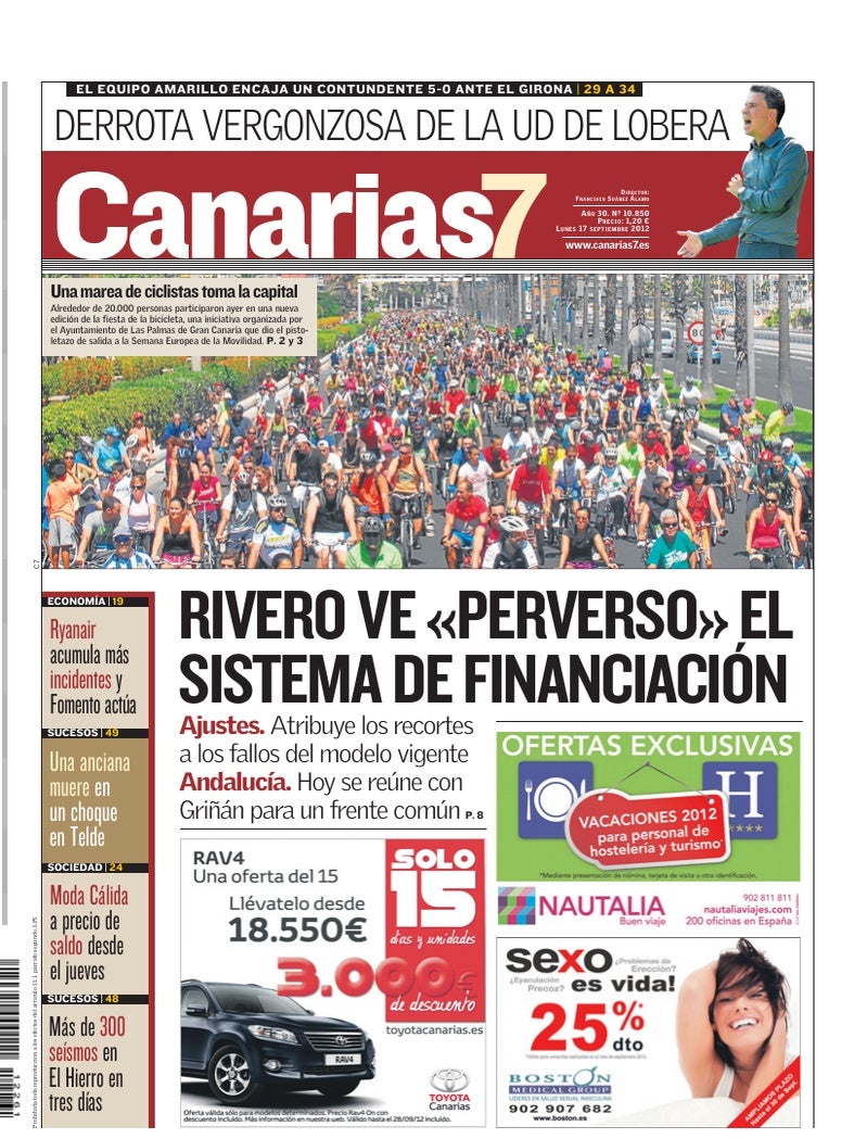 Portada Canarias7 17-09-2012