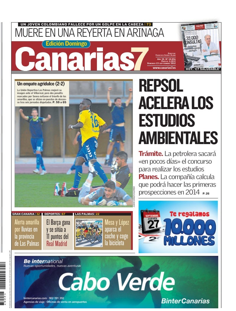 Portada Canarias7 23-09-2012