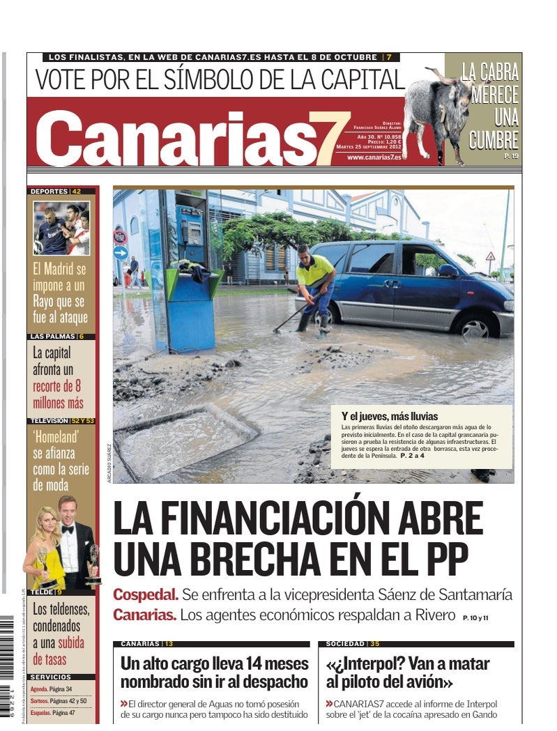 Portada Canarias7 25-09-2012