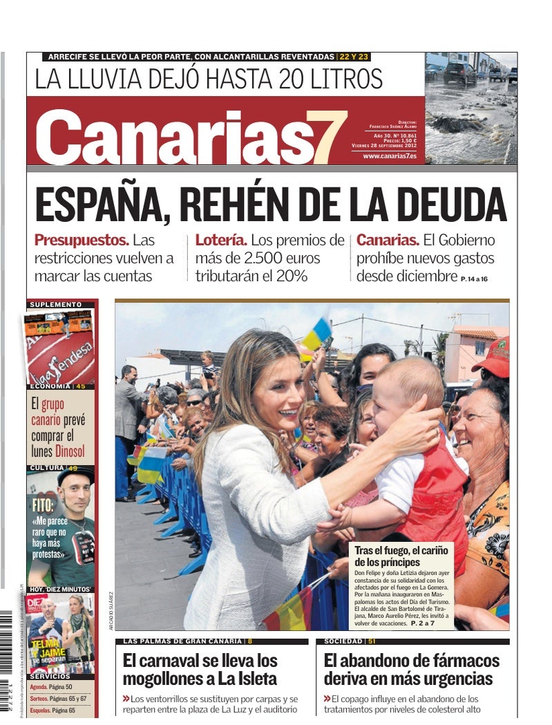 Portada Canarias7 28-09-2012