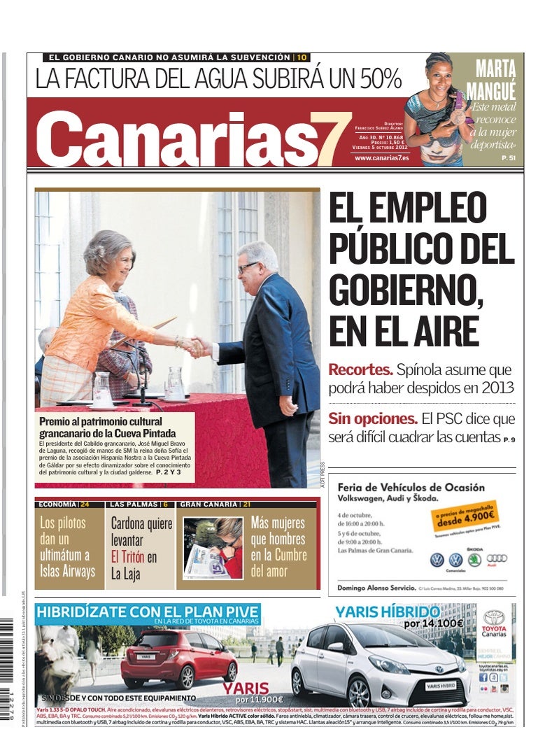 Portada Canarias7 05-10-2012