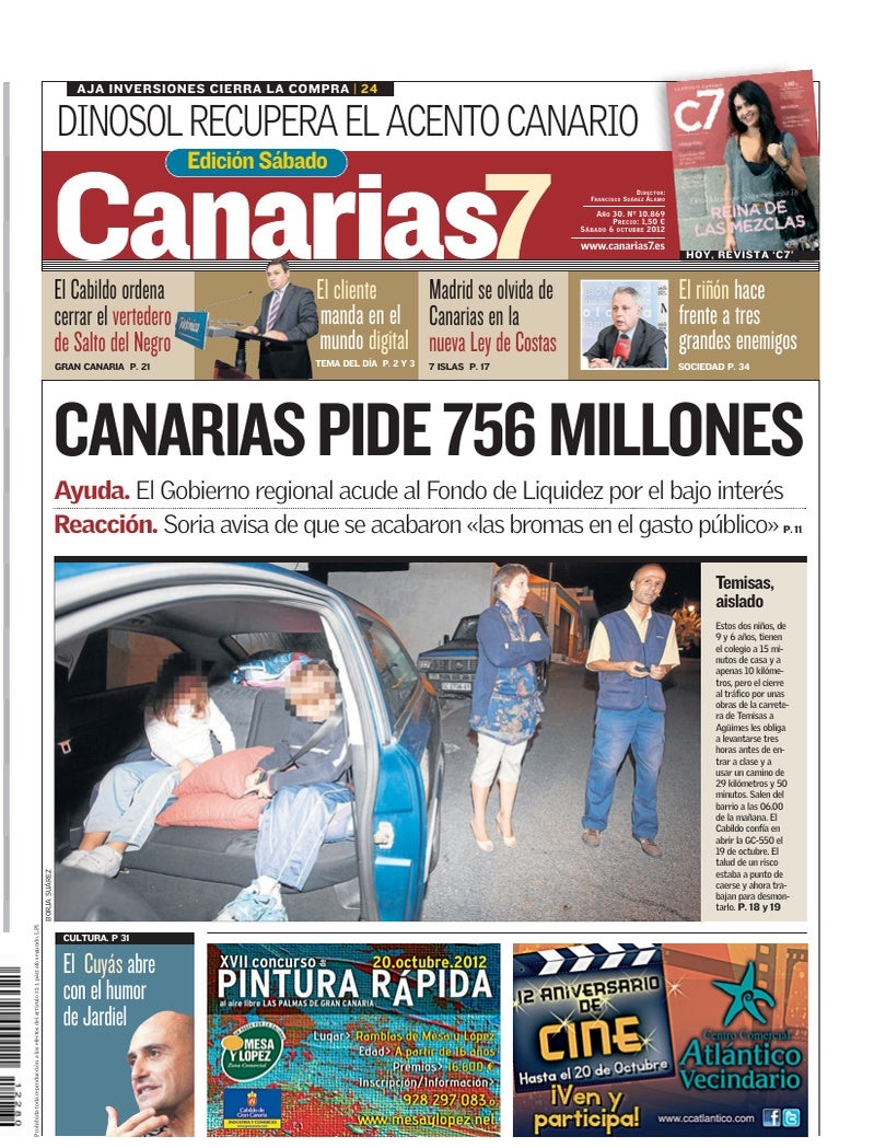 Portada Canarias7 06-10-2012