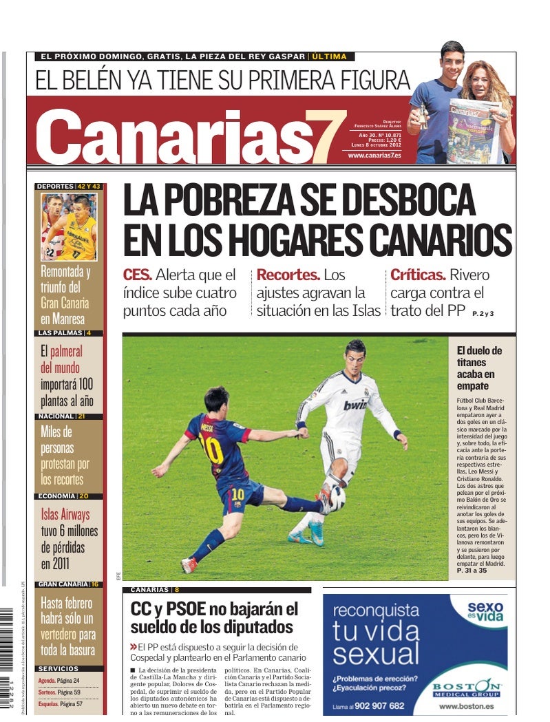 Portada Canarias7 08-10-2012
