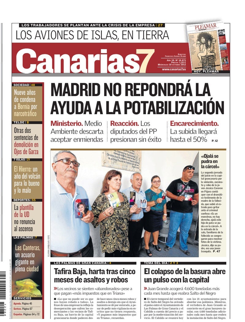 Portada Canarias7 10-10-2012