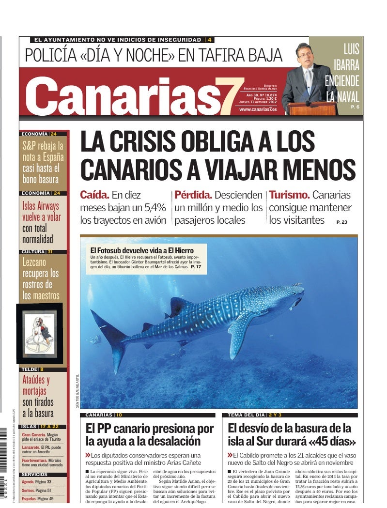 Portada Canarias7 11-10-2012