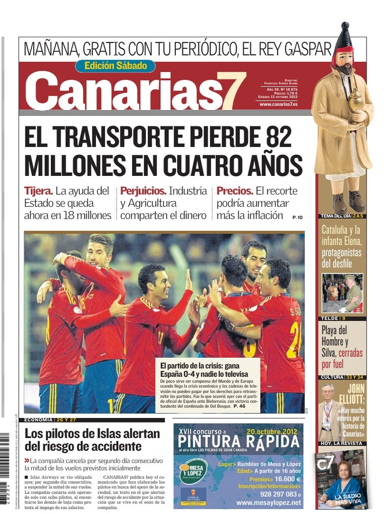 Portada Canarias7 13-10-2012