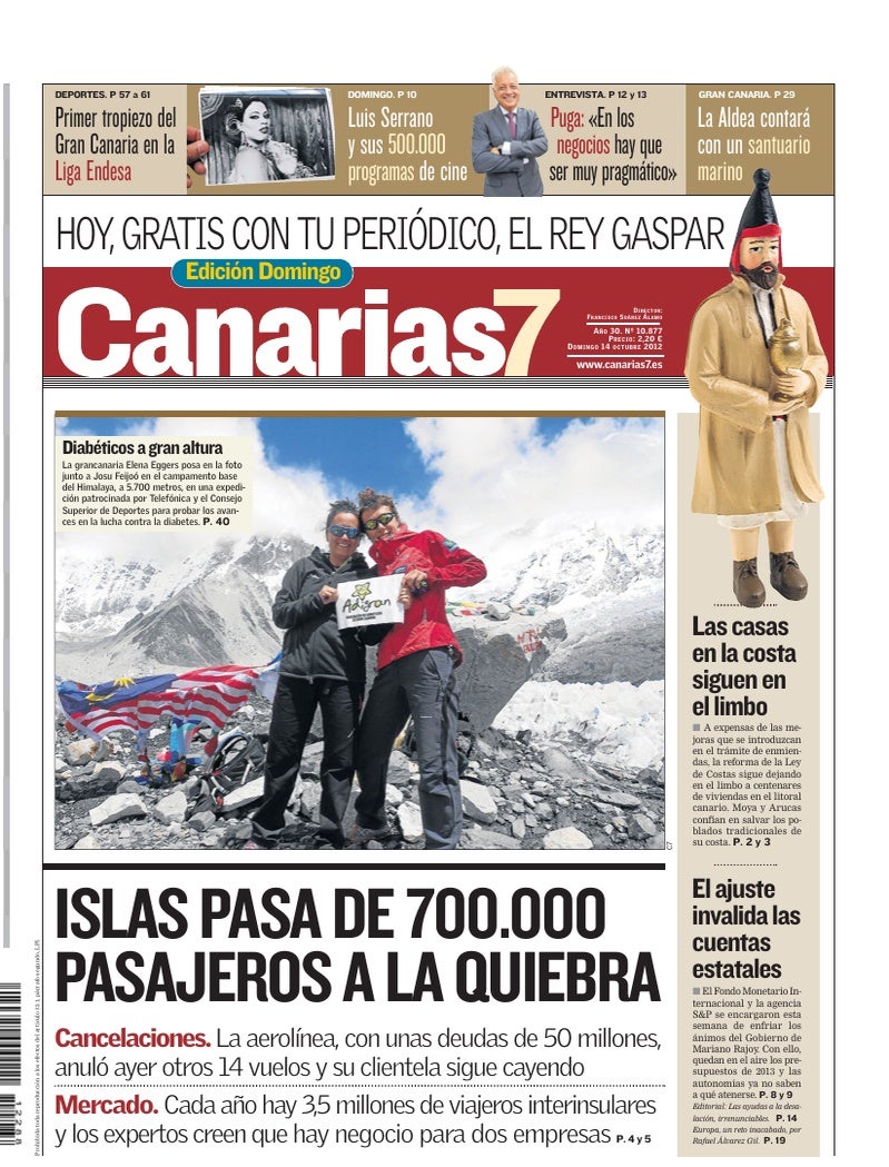 Portada Canarias7 14-10-2012