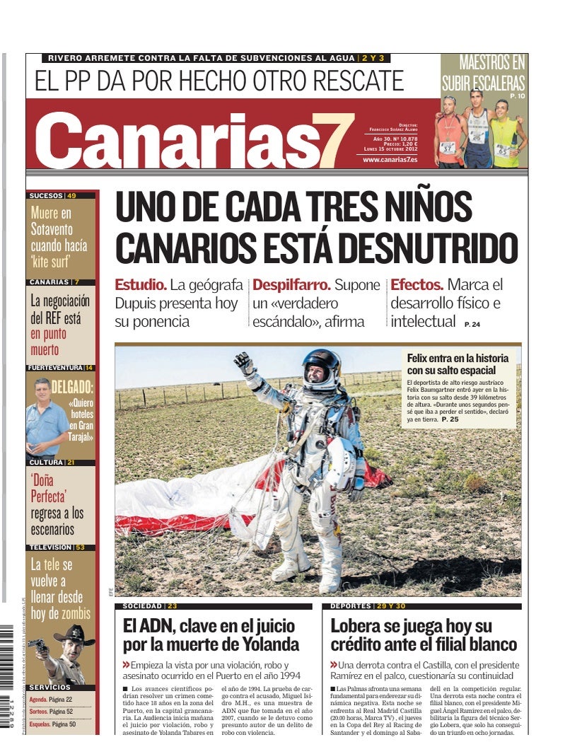 Portada Canarias7 15-10-2012