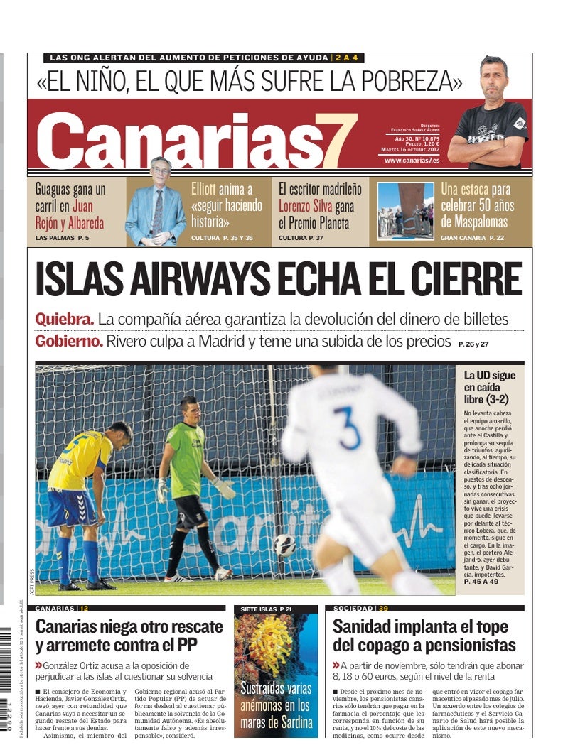 Portada Canarias7 16-10-2012