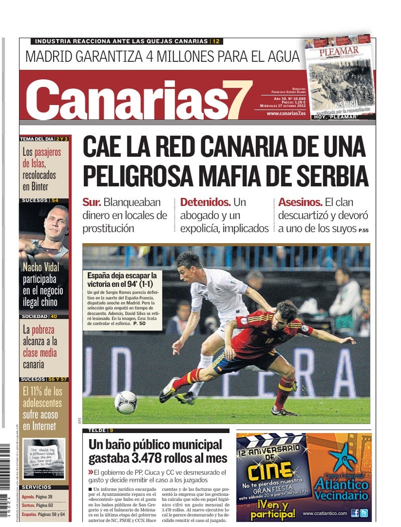 Portada Canarias7 17-10-2012