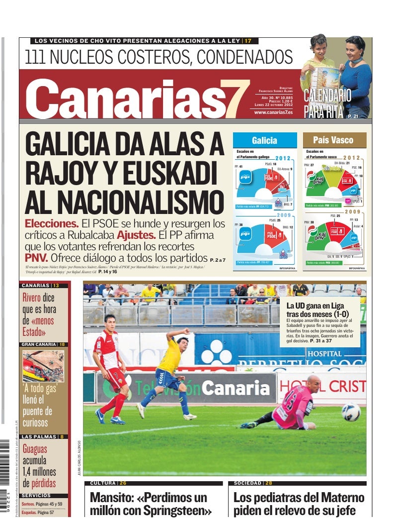 Portada Canarias7 22-10-2012