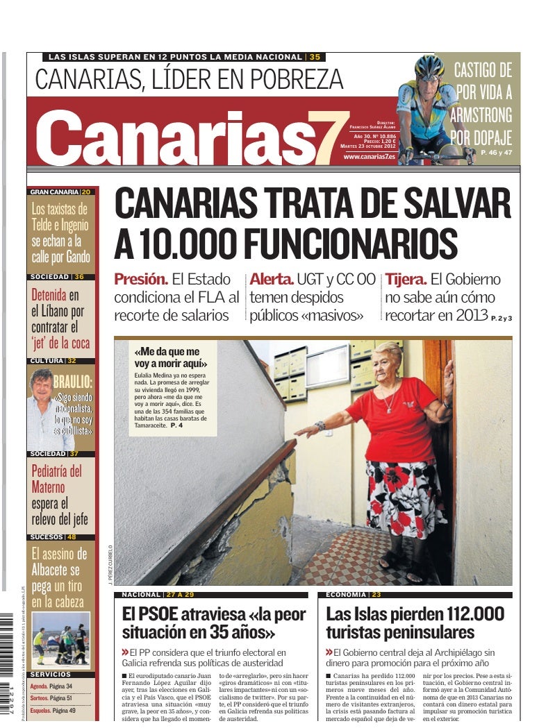 Portada Canarias7 23-10-2012
