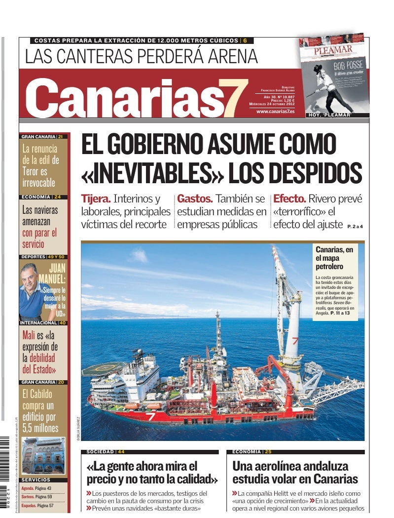 Portada Canarias7 24-10-2012