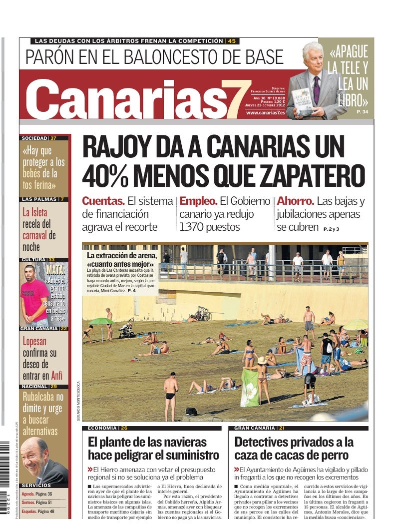 Portada Canarias7 25-10-2012