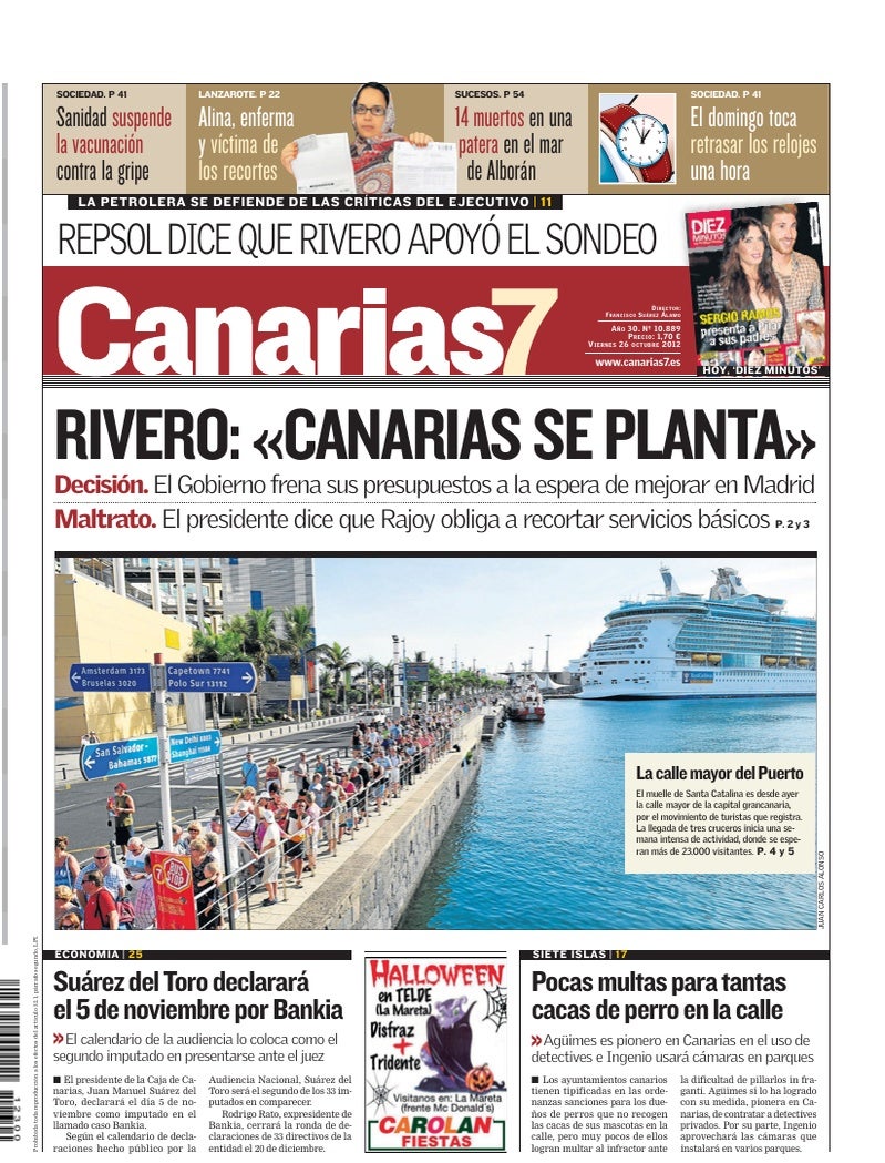 Portada Canarias7 26-10-2012