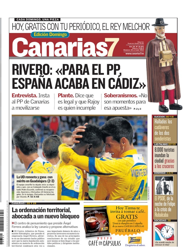 Portada Canarias7 28-10-2012