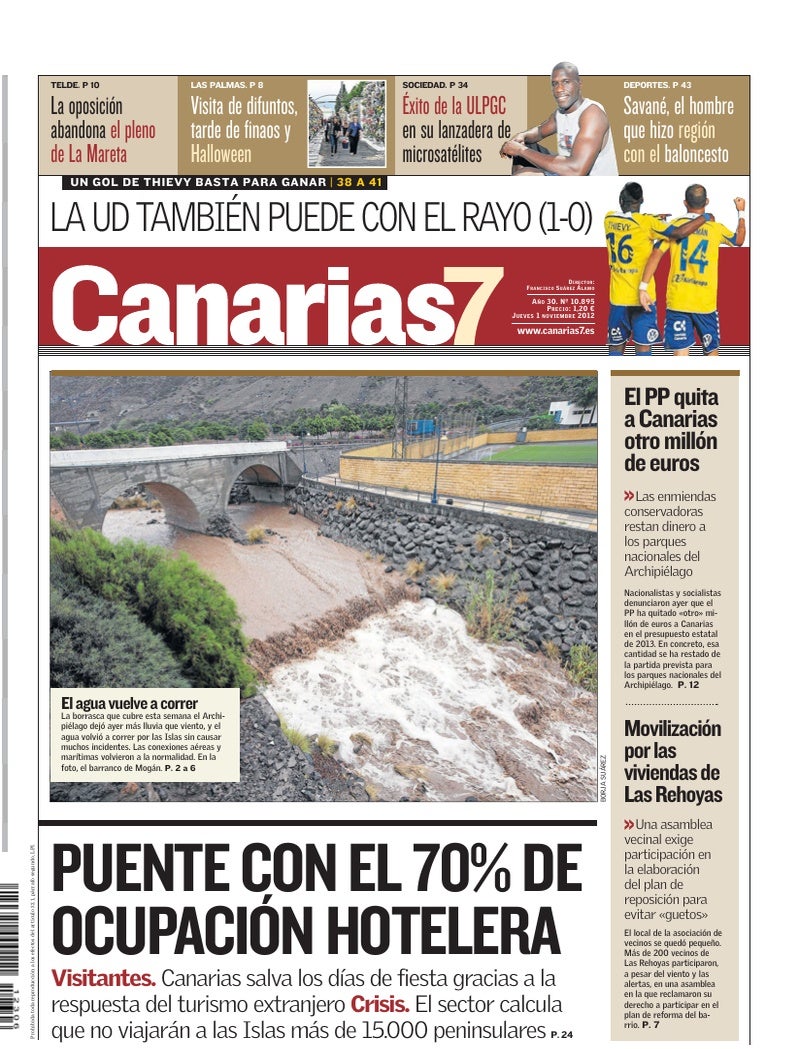 Portada Canarias7 01-11-2012