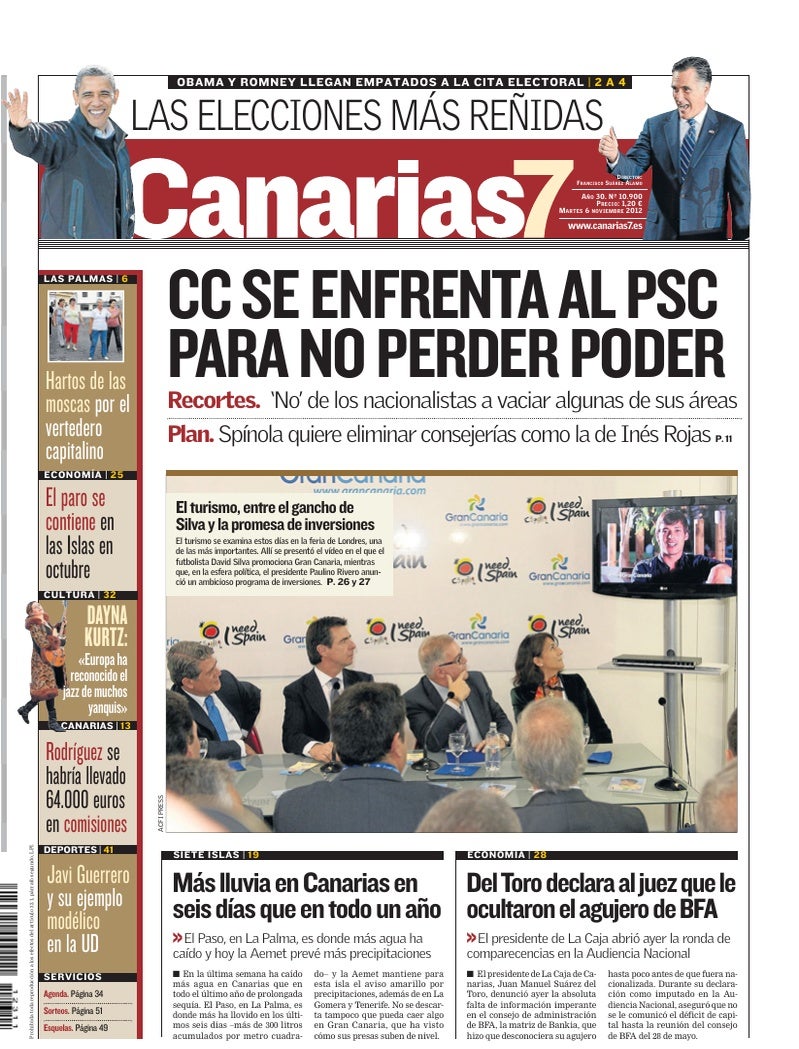Portada Canarias7 06-11-2012