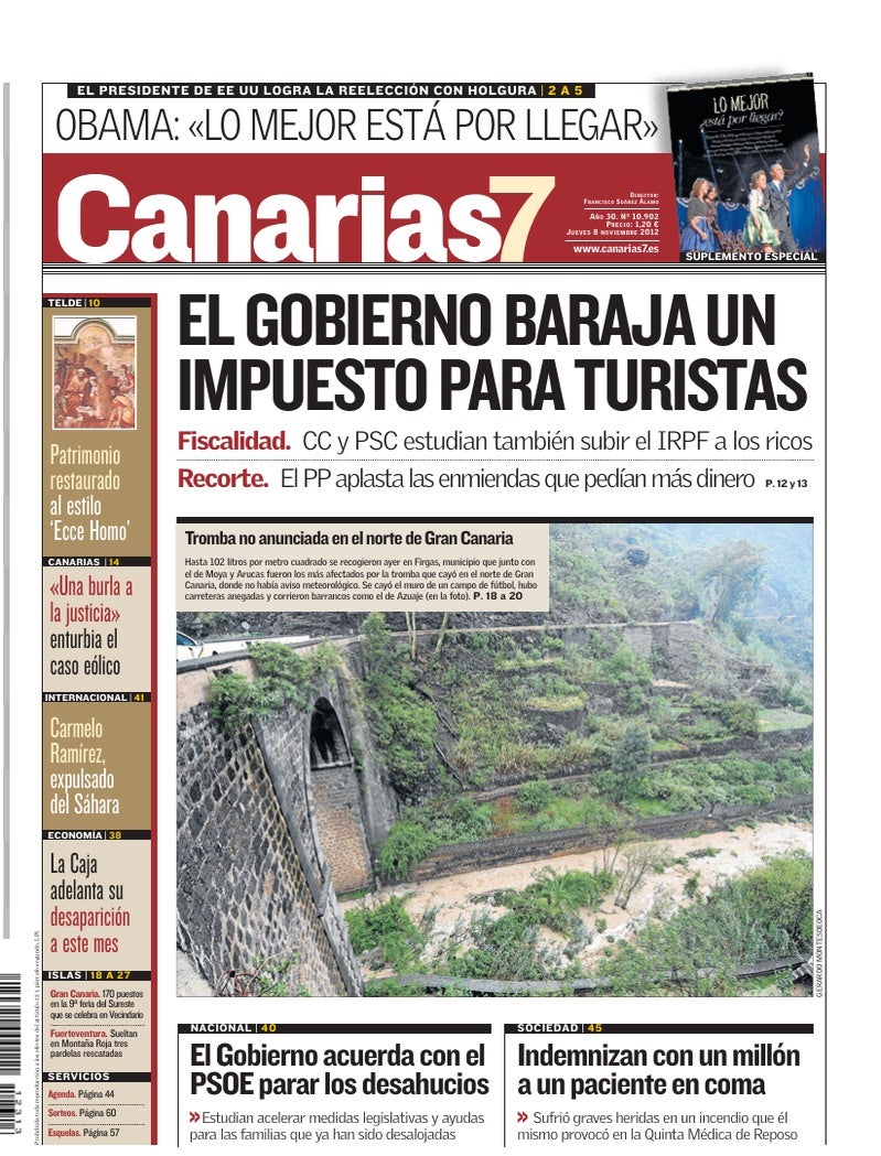 Portada Canarias7 08-11-2012