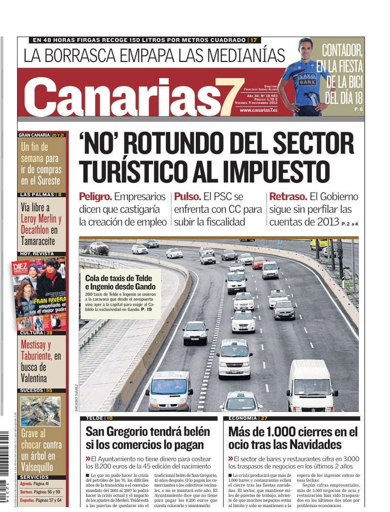 Portada Canarias7 09-11-2012