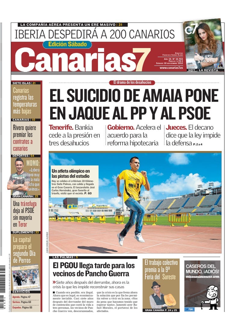 Portada Canarias7 10-11-2012
