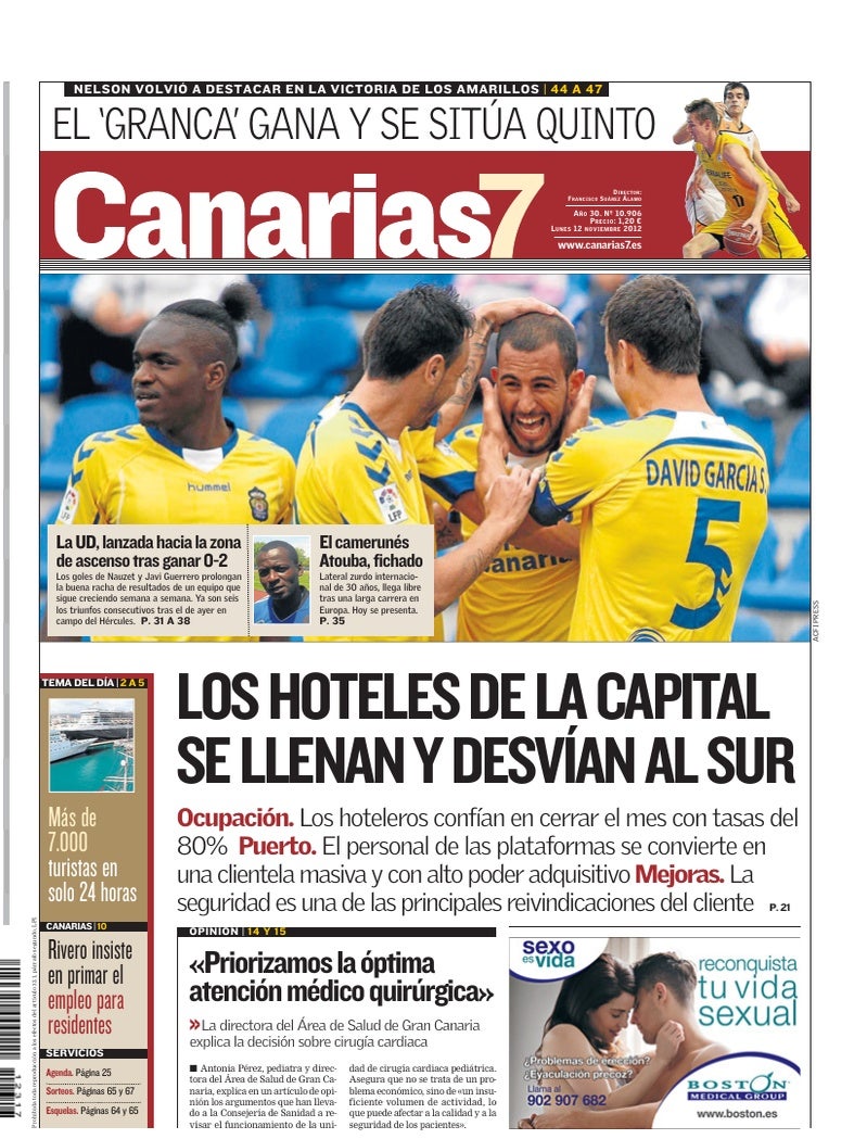 Portada Canarias7 12-11-2012