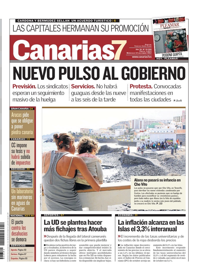 Portada Canarias7 14-11-2012