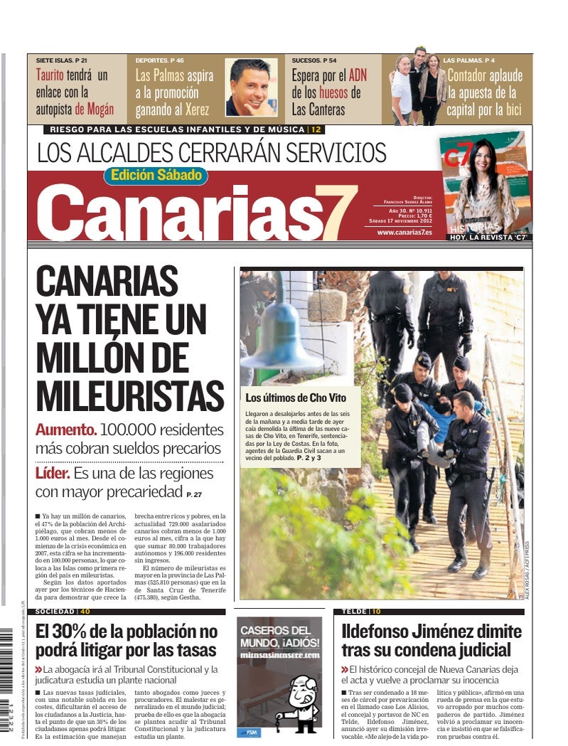 Portada Canarias7 17-11-2012