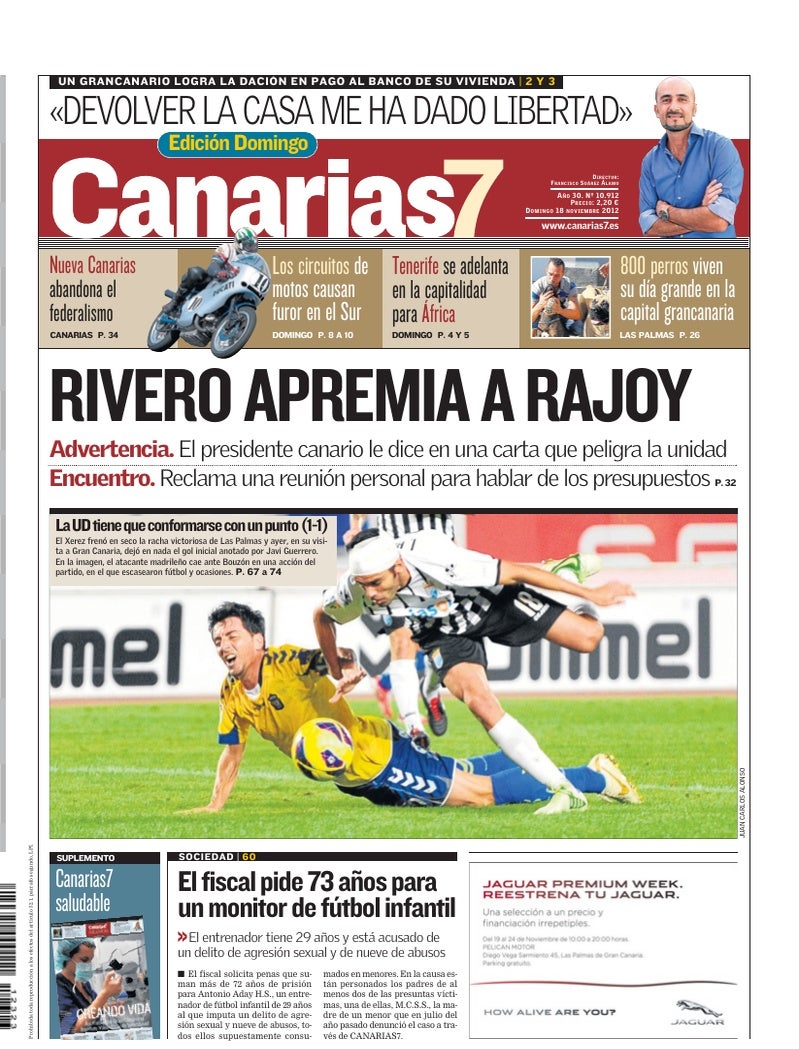 Portada Canarias7 18-11-2012