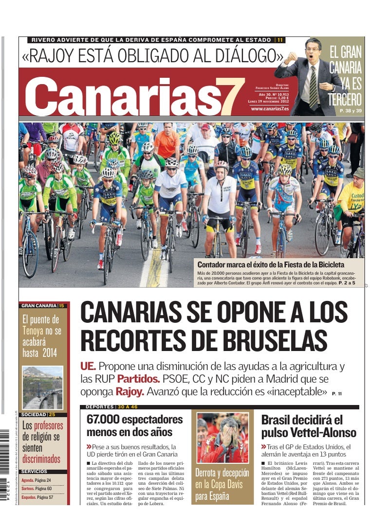 Portada Canarias7 19-11-2012