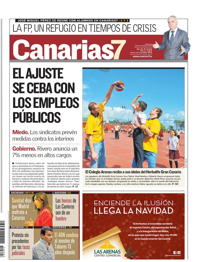 Portada Canarias7 22-11-2012